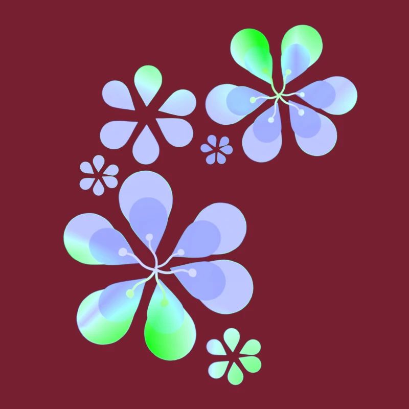Forme de motif de fleur violette vert