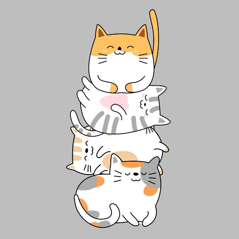 Cat Cute Kitty Stack Cats Anime Kawaii