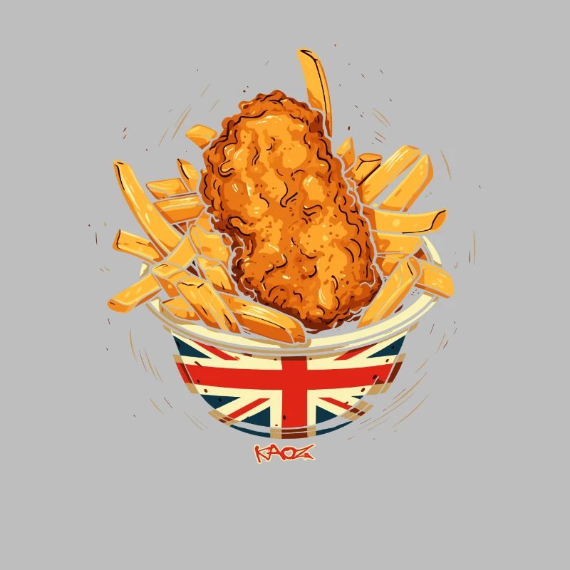 Drapeau britannique et Fish and Chips