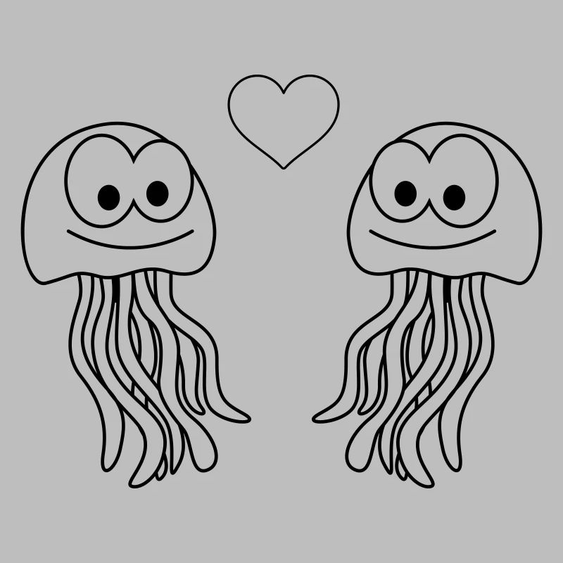 Qualle Comic Paar liebe