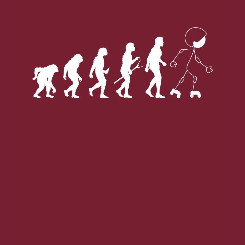 Funny Roller Skating Evolution Roller Skater