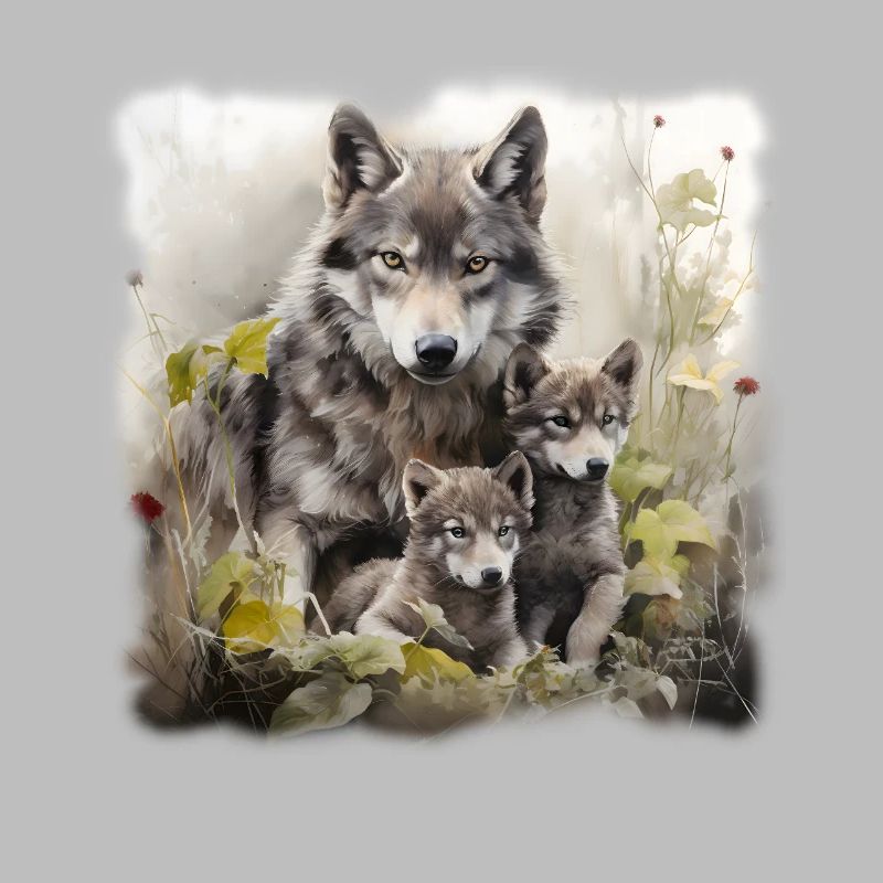 Wolfmother with two Cubs