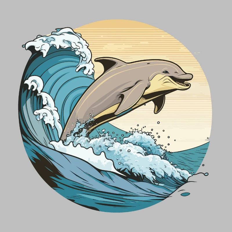 Leaping Waves: A Playful Dolphins Dance