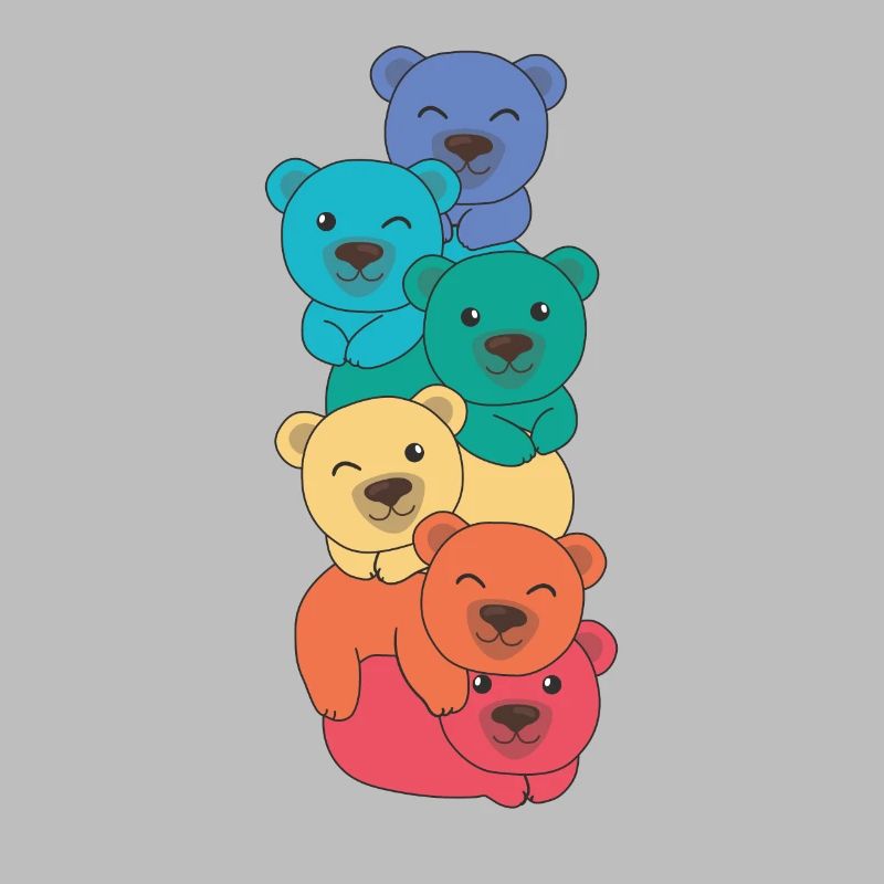 Rainbow Flag Pride LGBTQ Mignon Bear Stack