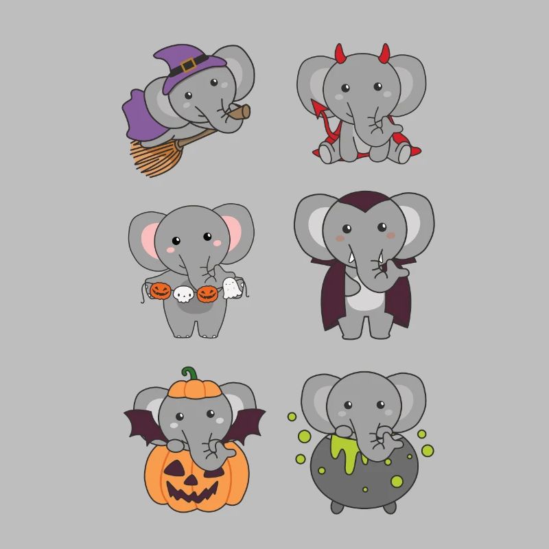 Elephant Halloween Devil Pumpkin Vampire Costume