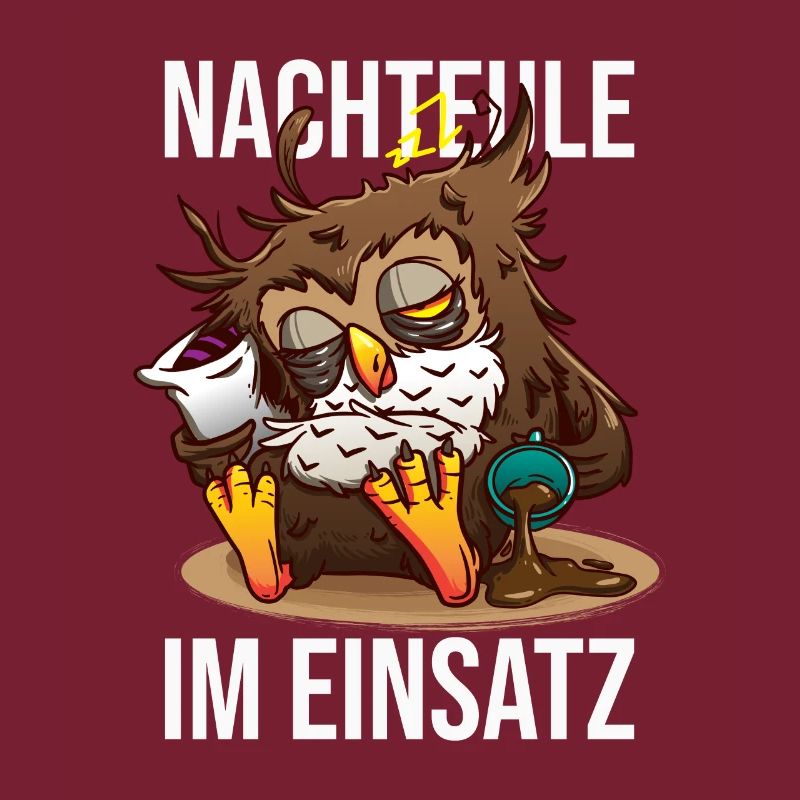Nachteule Im Einsatz Müde Eule Nachtmensch
