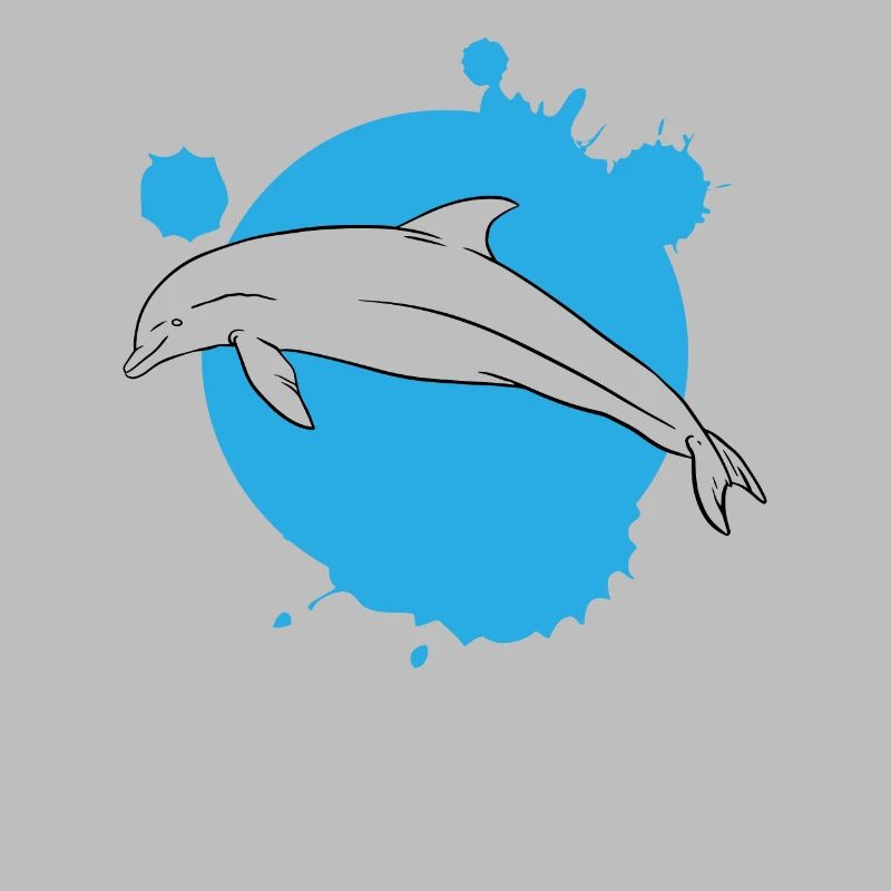 Stilvoller Delfin Kunst Farbspritzer
