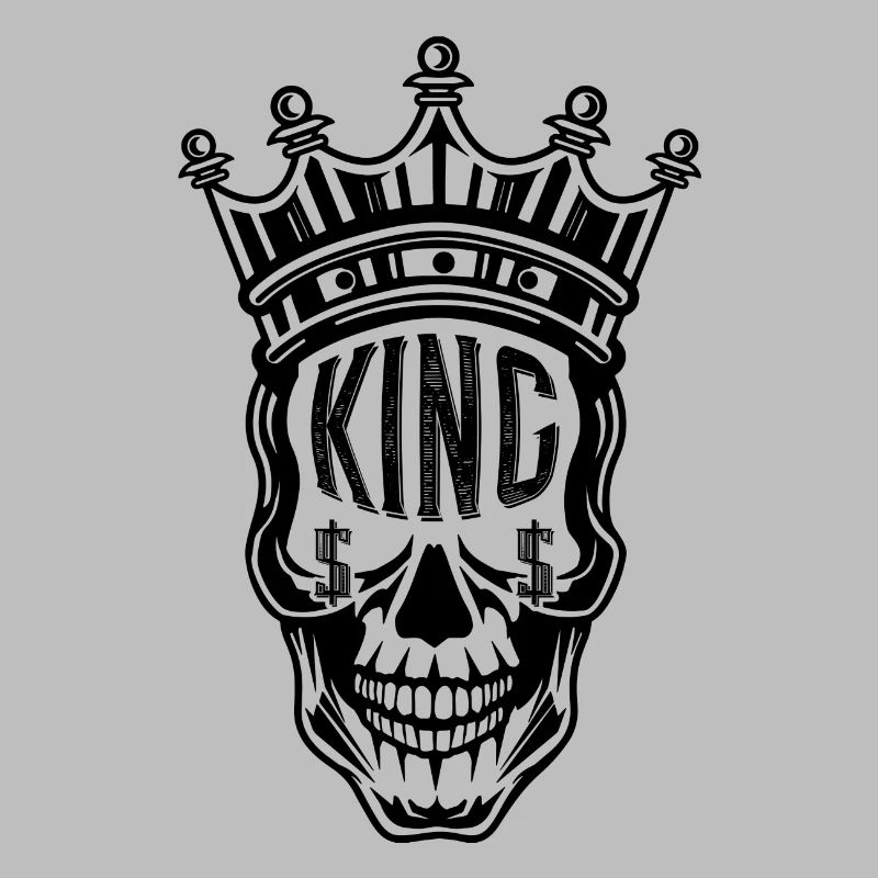 King skeleton skull crown