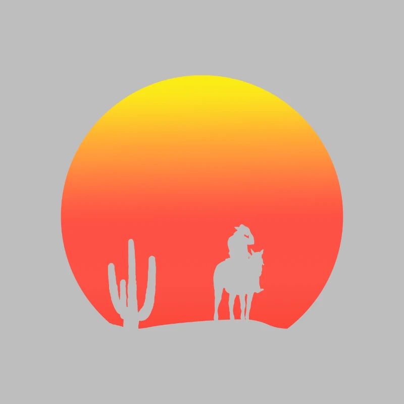 Cowboy au coucher du soleil