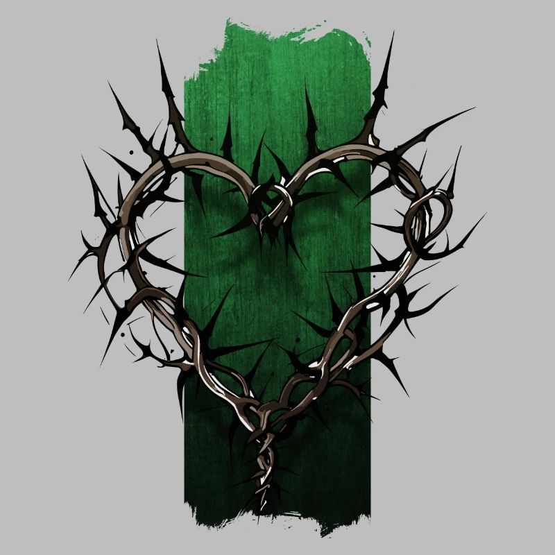 Thorned Devotion: Heart-Shaped Thorn Branch
