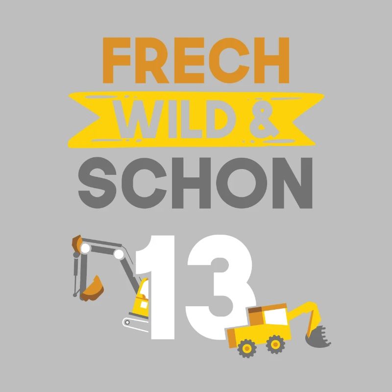 13 Jahre Geburtstag Junge Mädchen Bagger