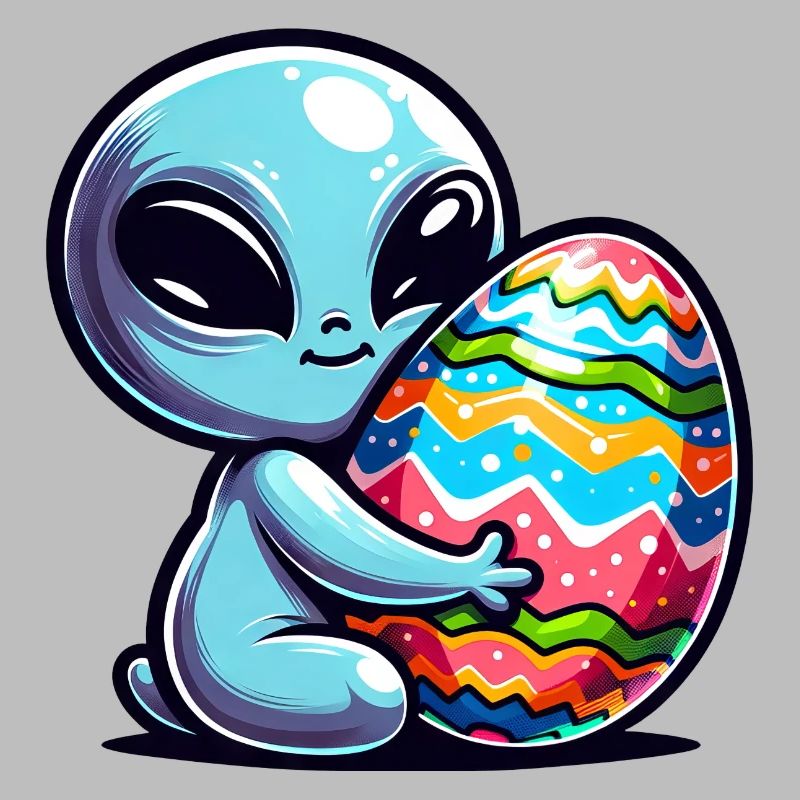 Easter Alien Hug & Egg Love