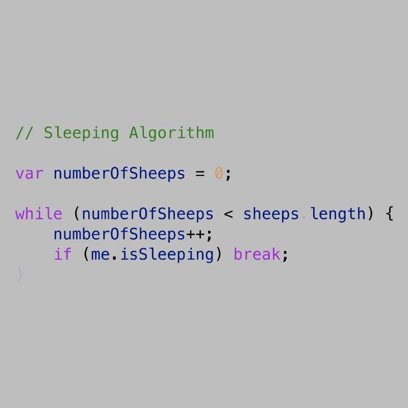 Programmierer Code Schäfchen zählen Logik