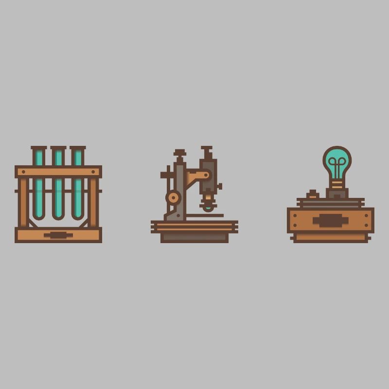 Retro Science Icon Set