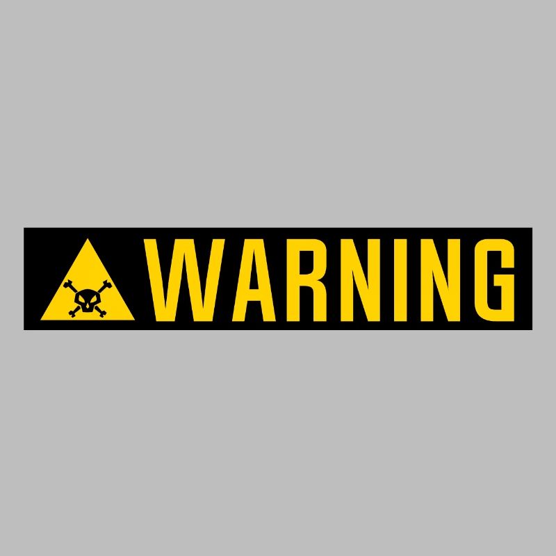warning panel skull triangle plate