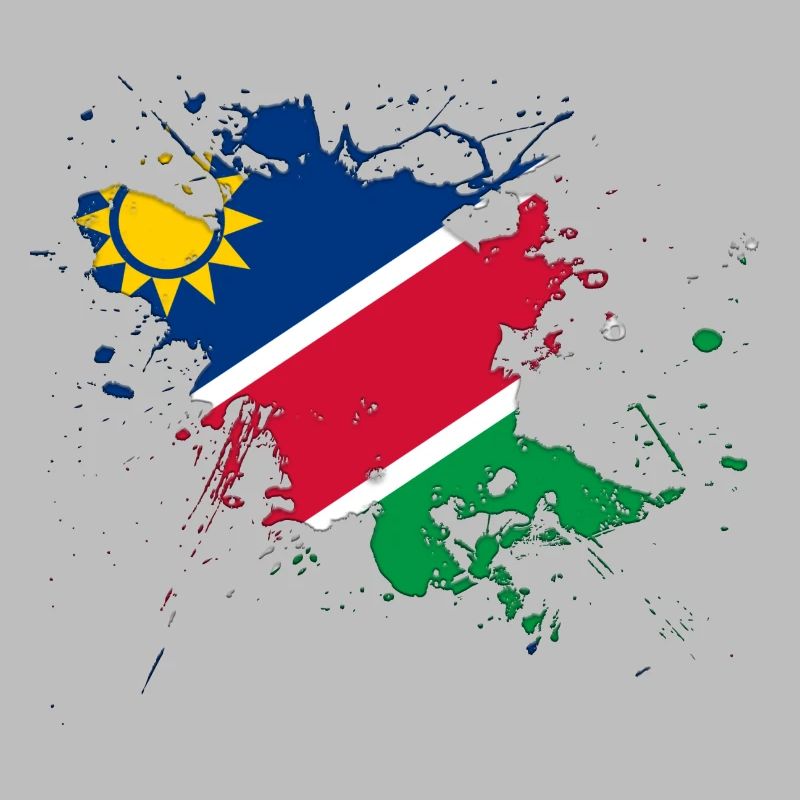 Namibia Flagge als Farbklecks