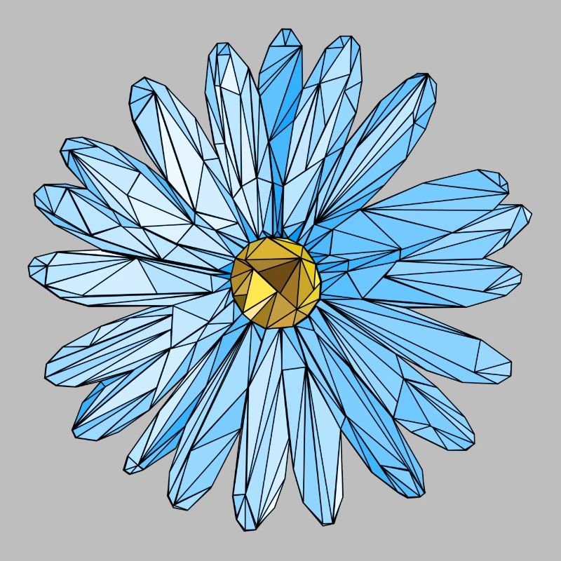 Art de polygone fleur triangle bleu