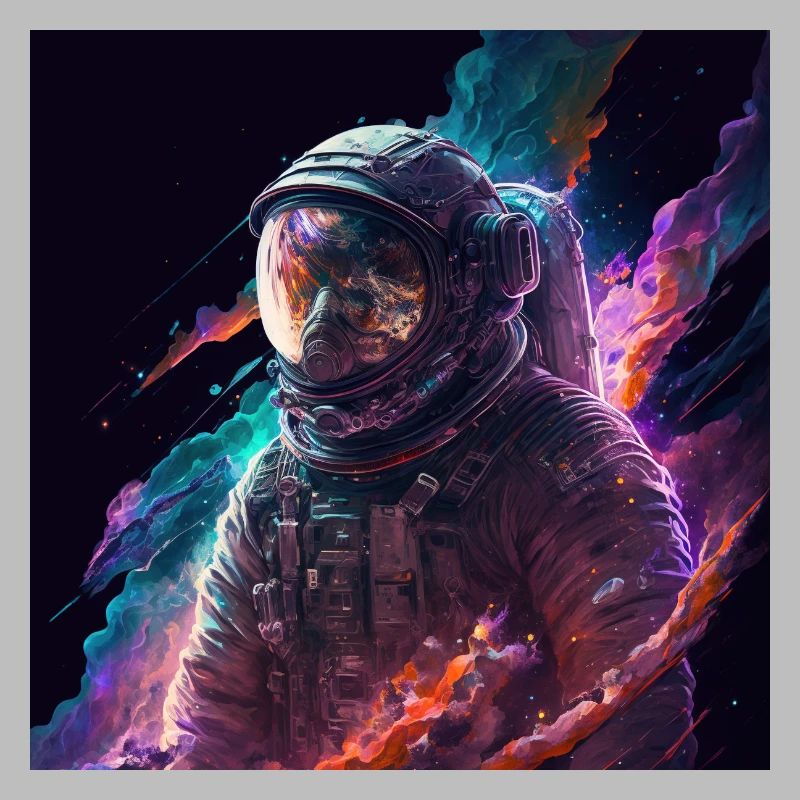 Astronaute dans la nébuleuse de l’espace