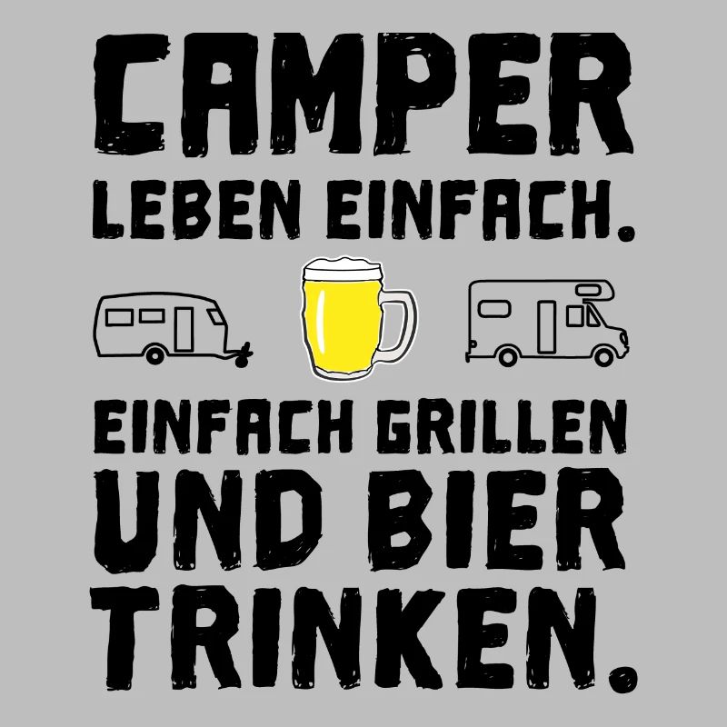 camper leben einfach grillen bier trinken