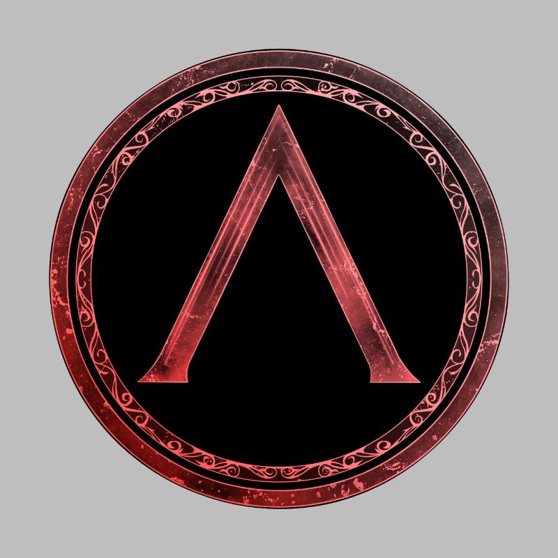 Sparta Lambda symbol Celtic fire red