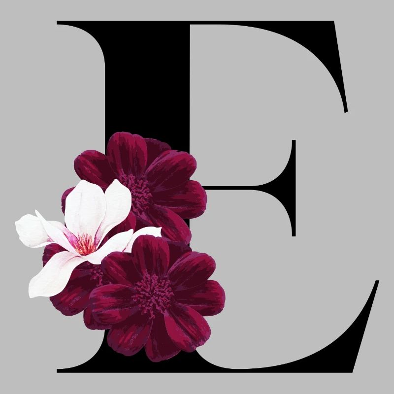 lettre E fleuris