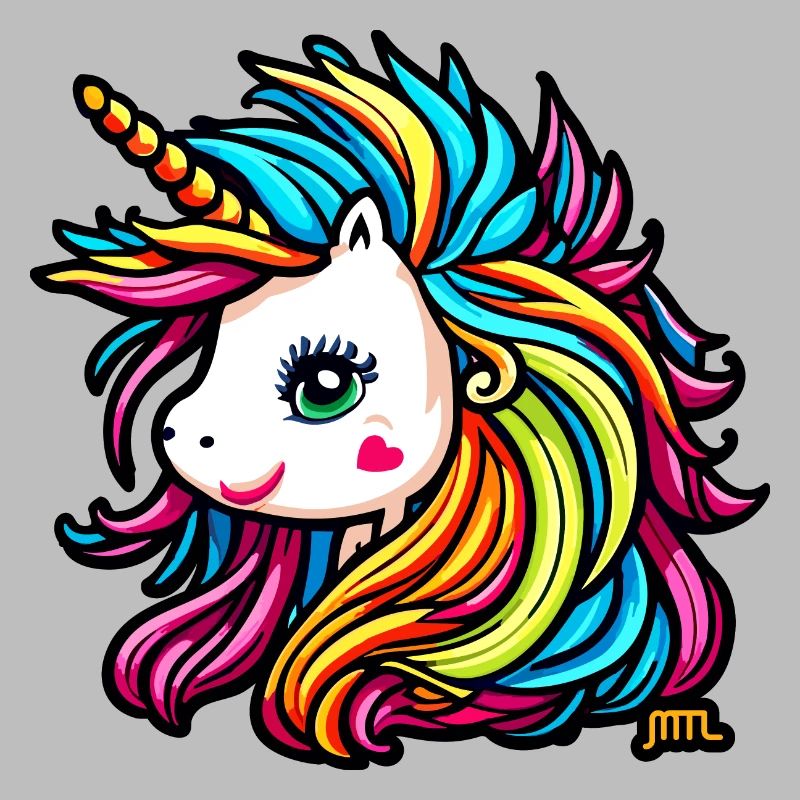 Regenbogen Mähne Einhorn - 5000 - DIGITAL