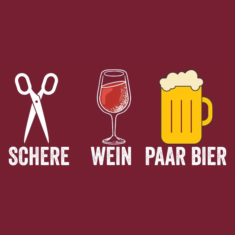 Wein Schere Paar Bier
