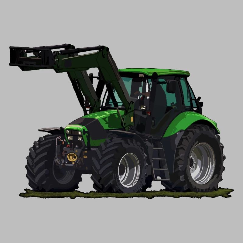 Light green tractor with front loader