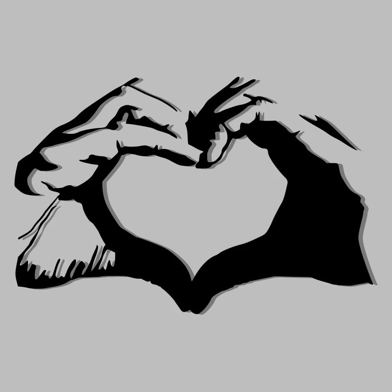 Coeur en forme de mains - design chaleureux