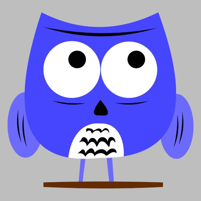 Coole Eule - Süße Grumpy Owl - Blau