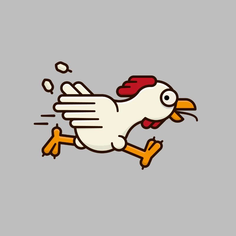 Huhn auf der Flucht