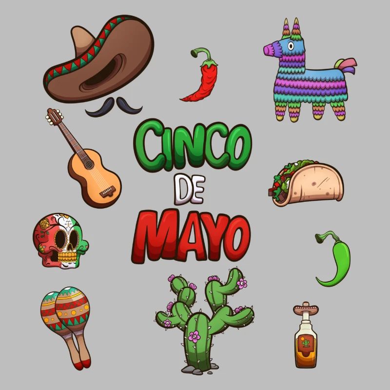 Éléments de dessin animé Cinco De Mayo