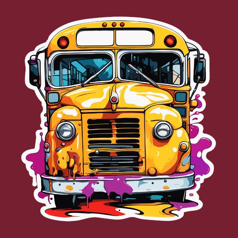 Bus / Schulbus / gelb / Comic / Old School
