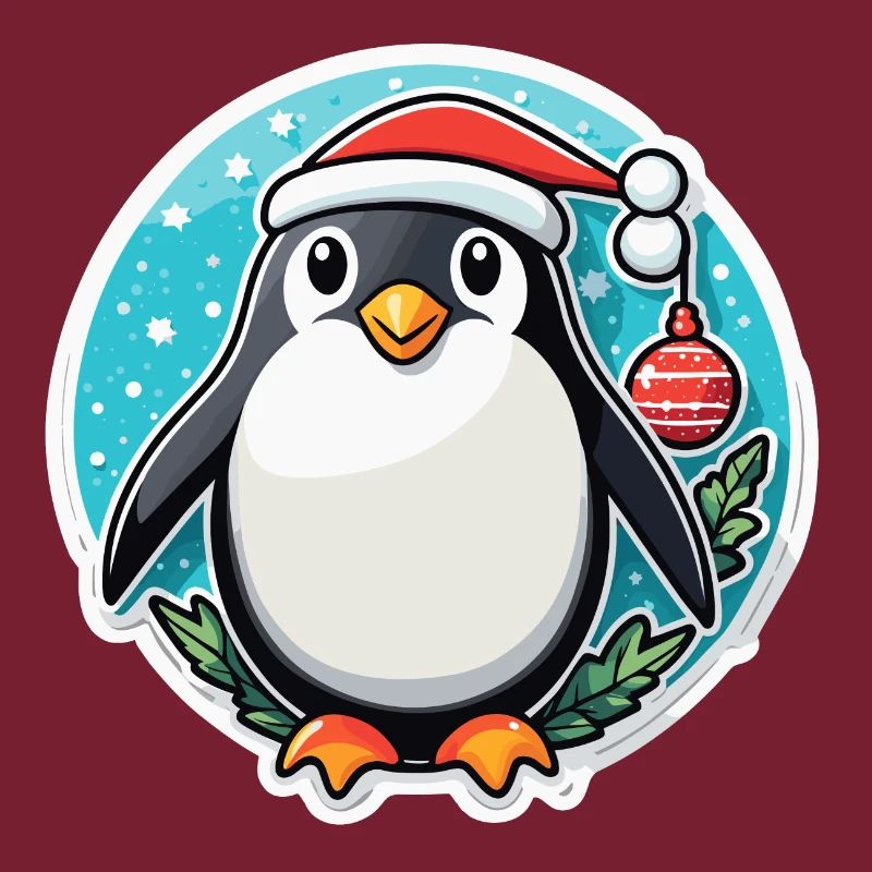 Illustration de Noël pingouin