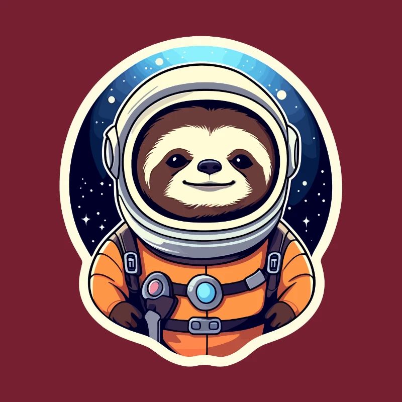 Sloth Astronaut Illustration