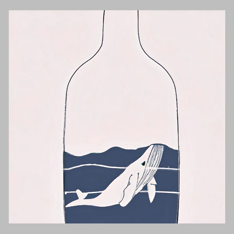 Message dans une bouteille, Illustration de baleine, Déclaration