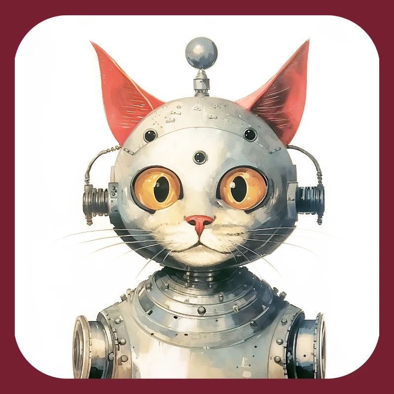 Retro Cyborg Robot Space Cat II