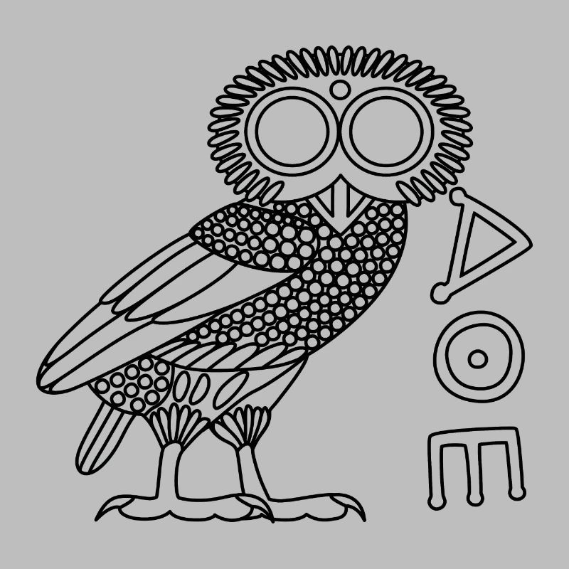 Eule der Athene [Black Outline + Ethnicon]