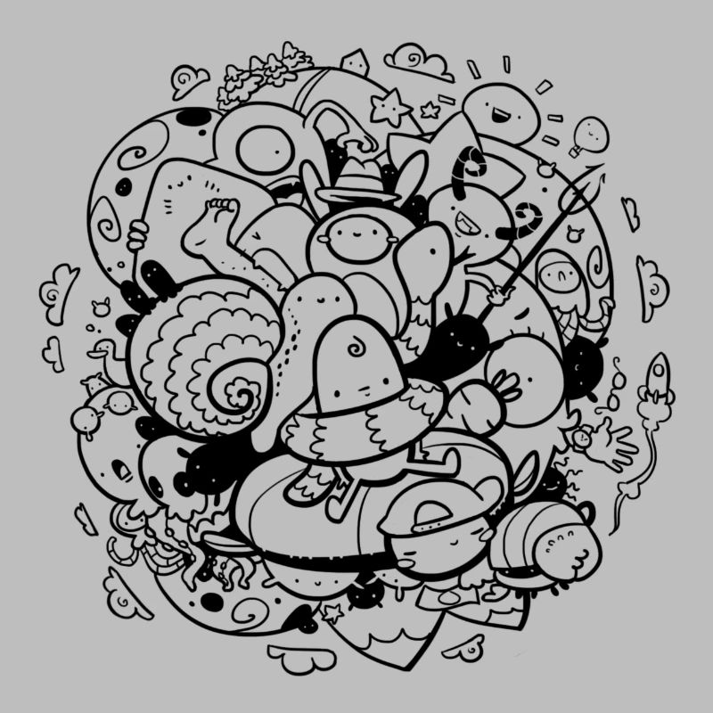 Doodle art - curious bunch