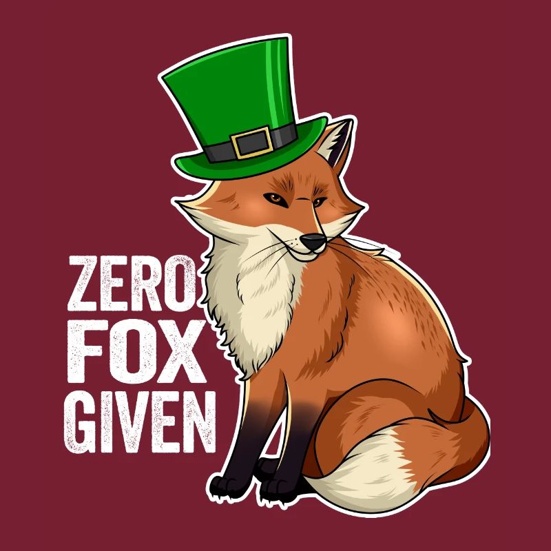 Zero Fox Given Jeu de mots mignon Kawaii Irish Fox