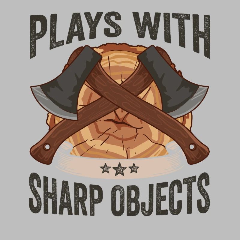 Logger Plays With Sharp Objects Axe Lumberjack