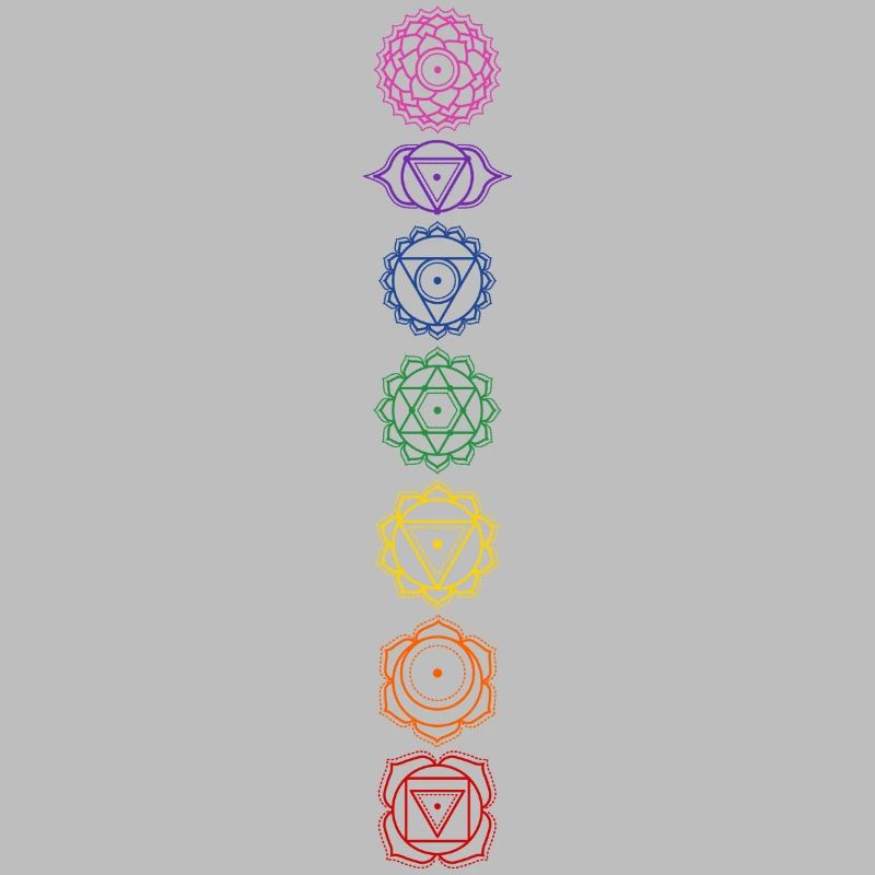 7 chakra symbols - colors assignment
