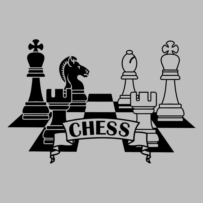 Schachfiguren mit Text CHESS