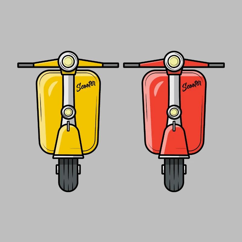 2 Scooter Motorroller Rollergelb rot