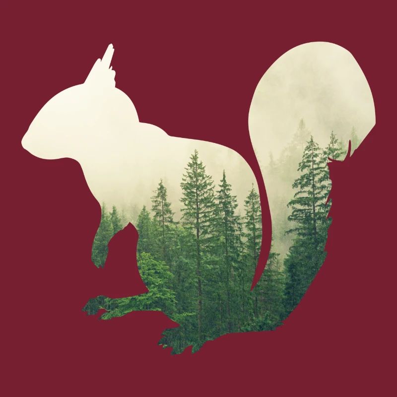 Eichhoernchen - Forest double exposure effect