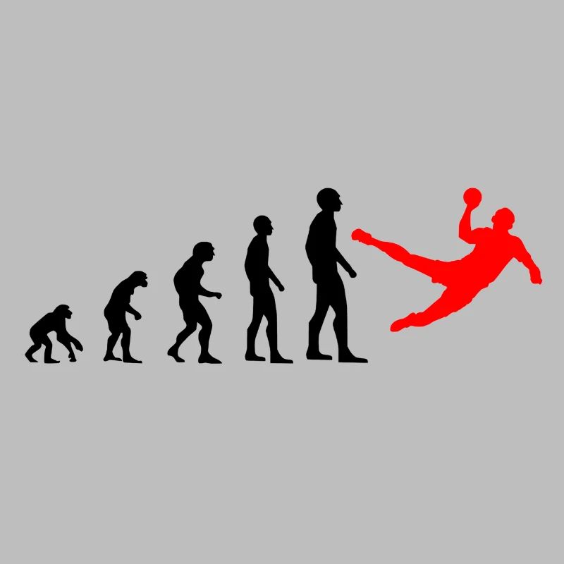 Evolution Handball Shirt Idee Geschenk Schwarz Rot