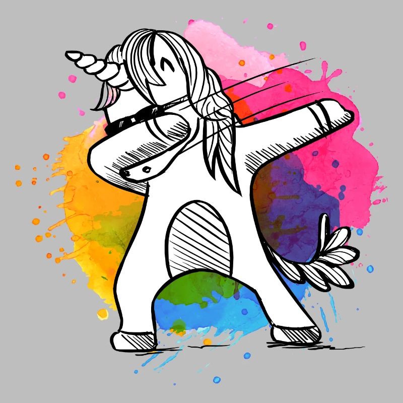 Dabbing Einhorn, Unicorn, Einhörner mit Farben