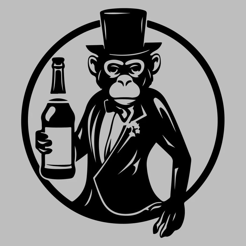 Drunk Monkey Drinking Drunk