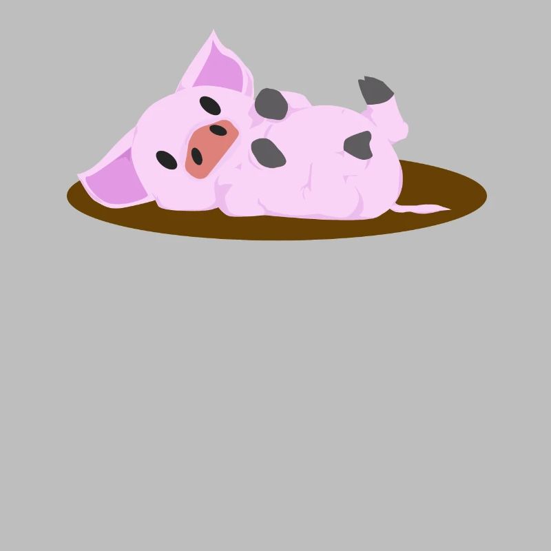 Pink Pig Lying
