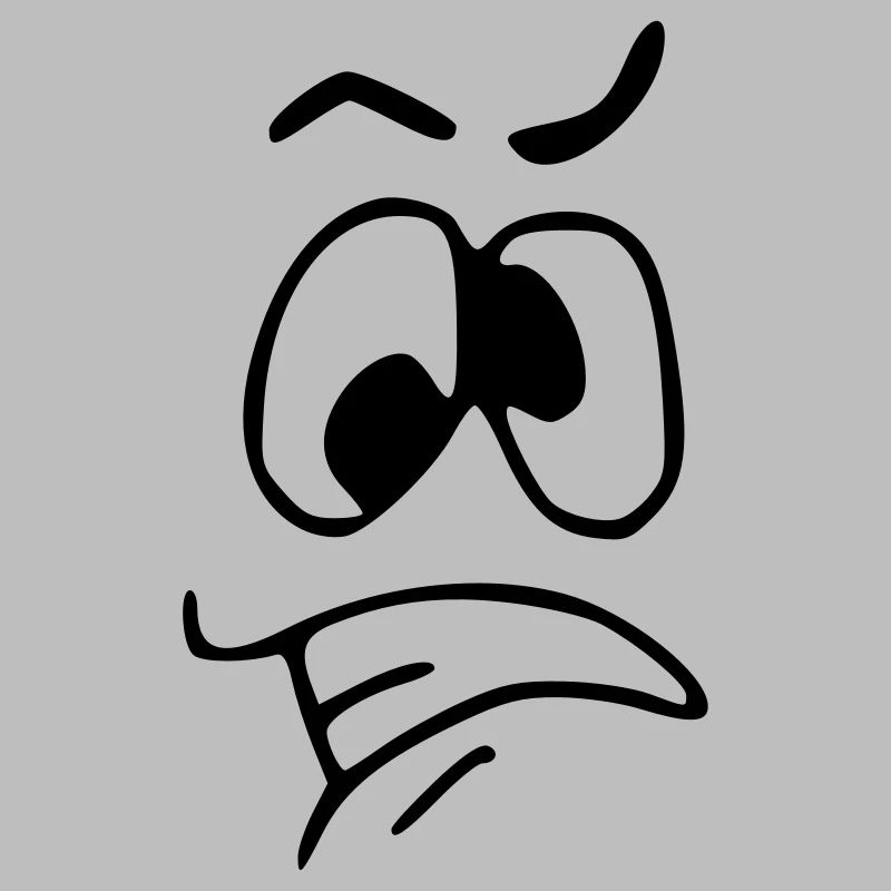 Emoji angespannt Skizze schwarz